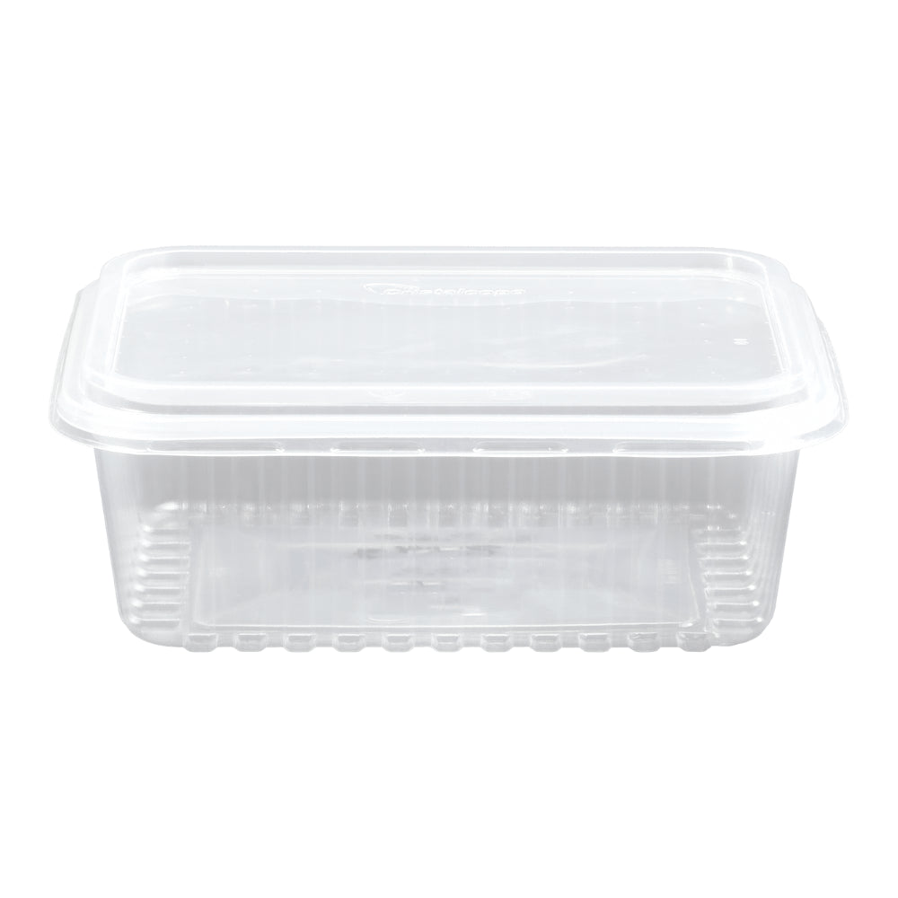 Pote de 500ml Retangular Transparente com tampa Cristalcopo com 150 unidades - e - dona