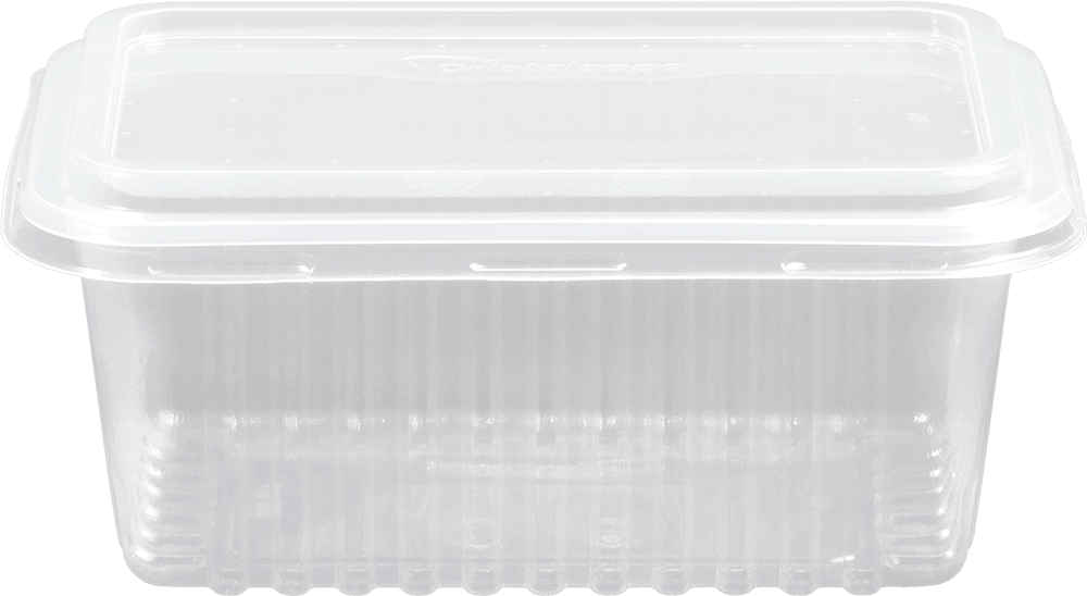 Pote de 500ml Retangular Transparente com tampa Cristalcopo com 25 unidades - Ideal armazenar alimentos no freezer ou micro - ondas - e - dona