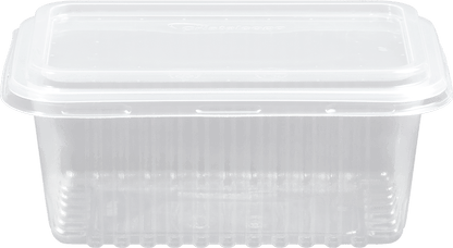 Pote de 500ml Retangular Transparente com tampa Cristalcopo com 25 unidades - Ideal armazenar alimentos no freezer ou micro - ondas - e - dona