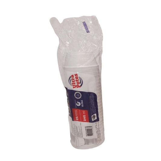 Pote de Isopor 240ml Ultratherm com 25 unidades - e - dona