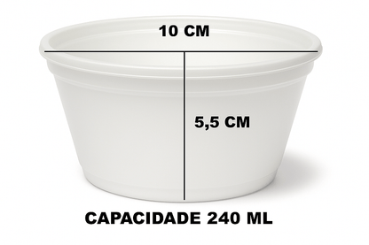 Pote de Isopor 240ml Ultratherm com 25 unidades - e - dona