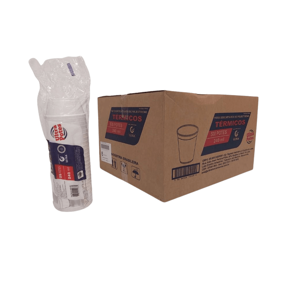 Pote de Isopor 240ml Ultratherm com 500 unidades - e - dona