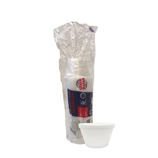 Pote de isopor 360ml Ultratherm com 25 unidades - e - dona