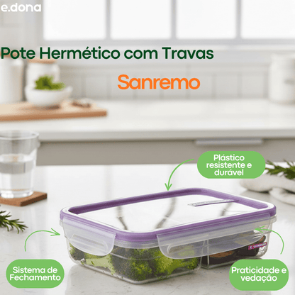 Pote Hermético com Travas Sanremo 820ml - e - dona