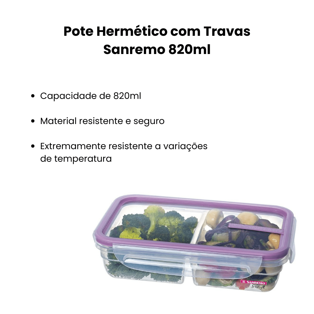 Pote Hermético com Travas Sanremo 820ml - e - dona