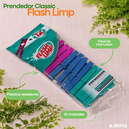 Prendedor Classic Plástico Flash Limp - e - dona