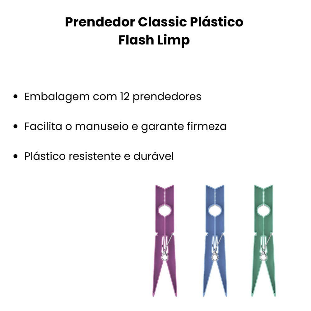 Prendedor Classic Plástico Flash Limp - e - dona