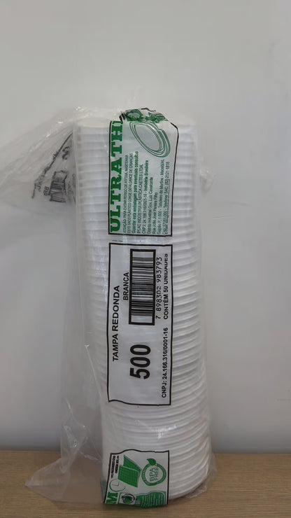 Tampa para Pote de Isopor 500ml Ultratherm com 50 unidades