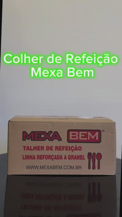 Colher para Refeição 15,7cm Reforçada Branca Mexa Bem a granel com 500 unidades