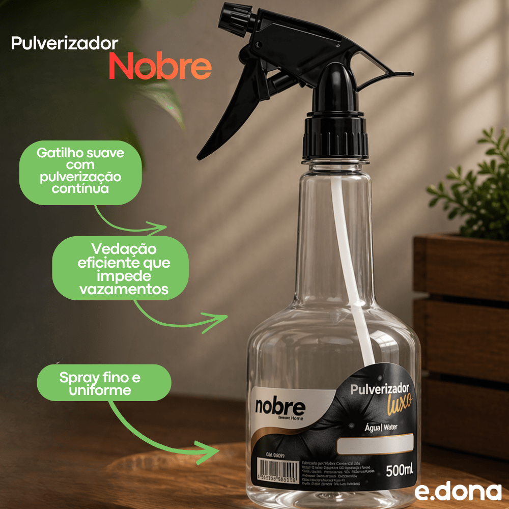 Pulverizador 500ml Nobre Preto Luxo - e - dona