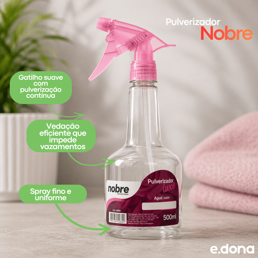 Pulverizador 500ml Nobre Rosa Luxo - e - dona