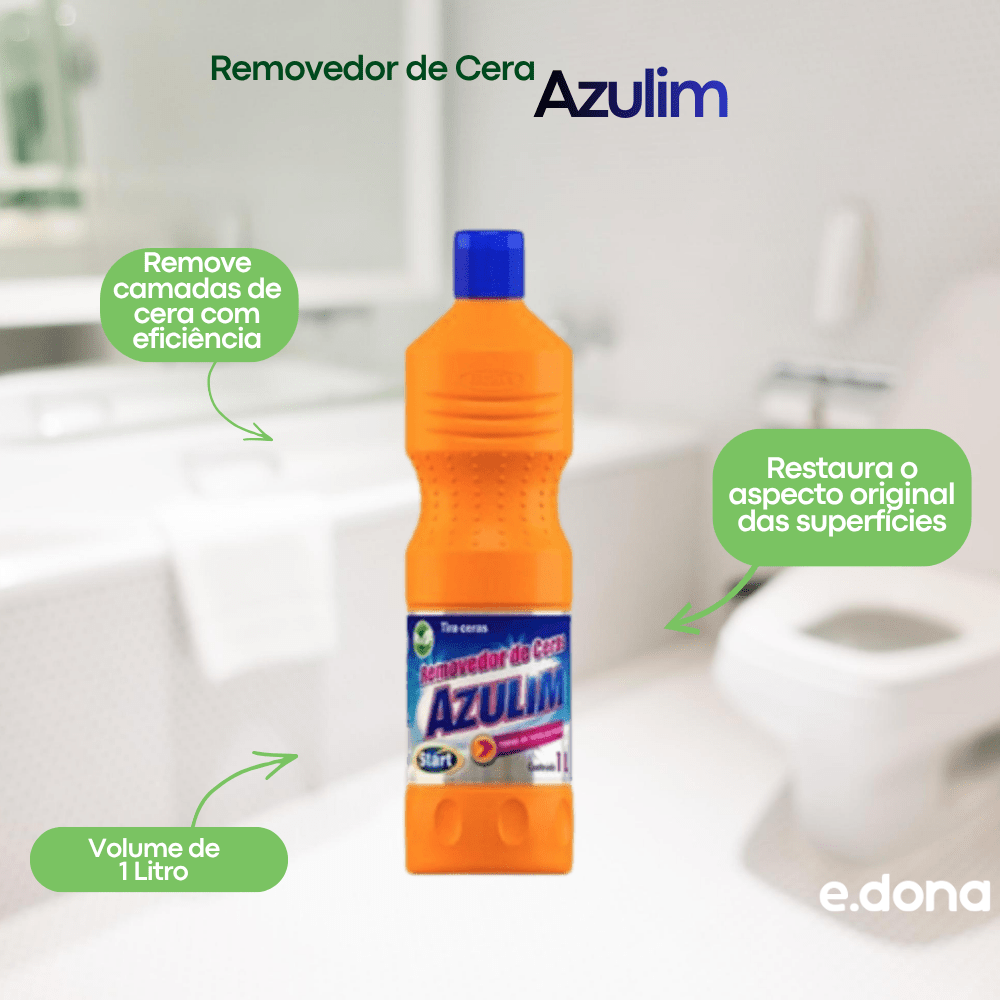 Removedor de Cera Azulim 1 Litro Limpa e Desengordura - e - dona