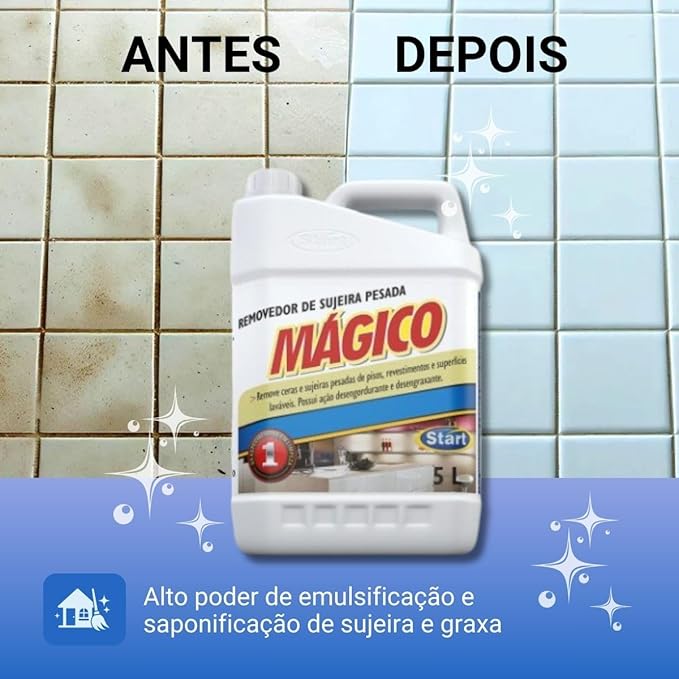 Removedor de Sujeira Pesada e Cera Mágico Start 5 litros - e - dona