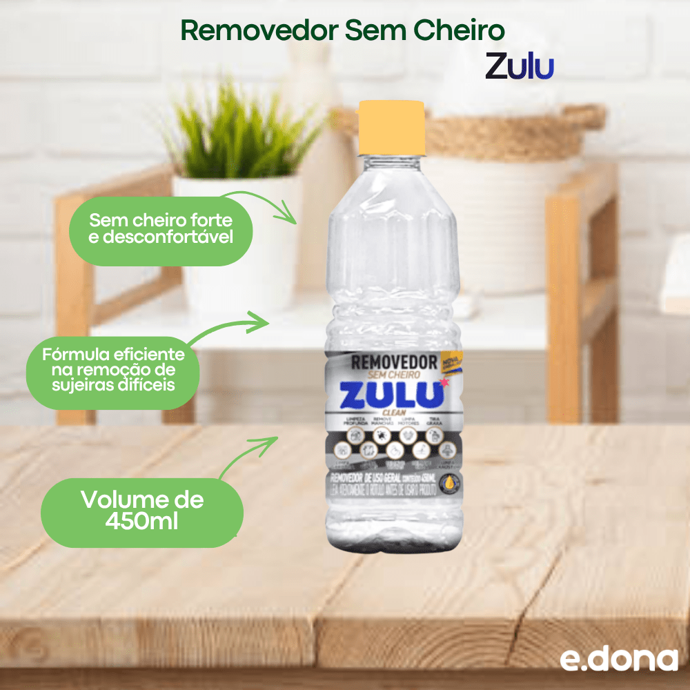 Removedor Sem Cheiro Zulu 450ml - e - dona