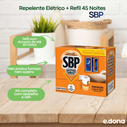 Repelente Elétrico + Refil 45 Noites SBP - e - dona