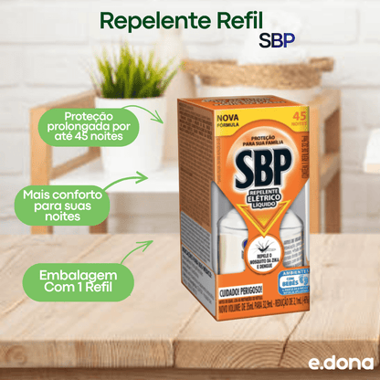 Repelente SBP 45 Noites Refil Elétrico - e - dona