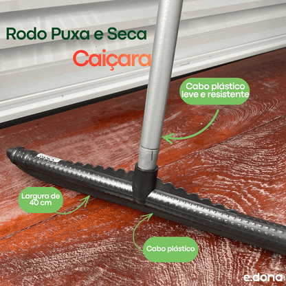 Rodo Puxa e Seca 40cm com cabo plástico Caiçara - Cores Diversas - e - dona