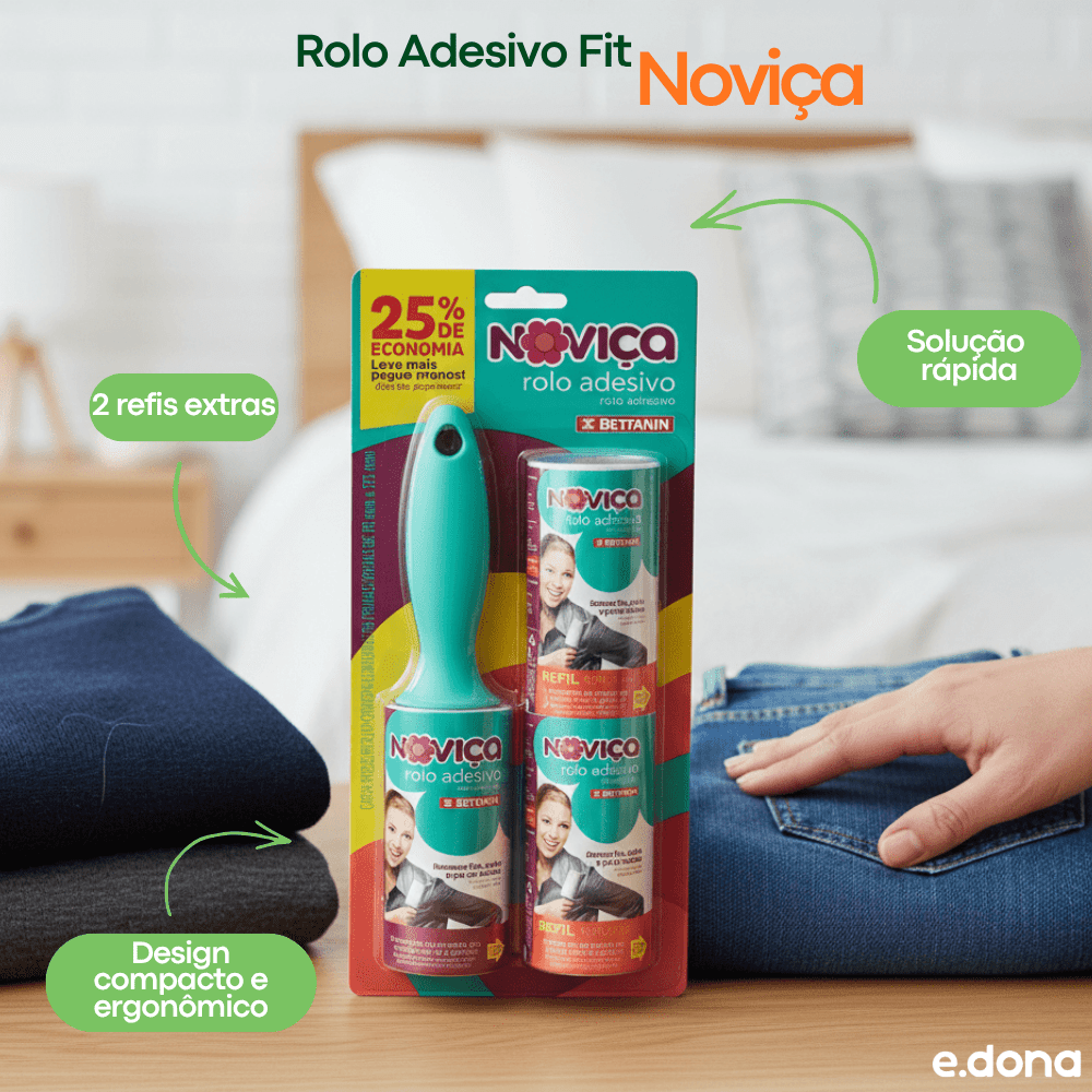 Rolo Adesivo Fit Noviça + 2 refis - e - dona