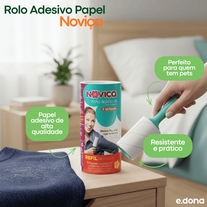 Rolo Adesivo Papel Noviça Refil - e - dona