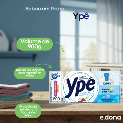 Sabão em Pedra Ypê Toque de Aveia 900g com 5 Unidades - e - dona