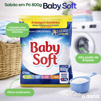 Sabão em Pó 800g Baby Soft - e - dona