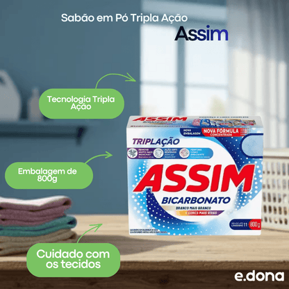 Sabão em Pó Assim Tripla Ação 800g - e - dona