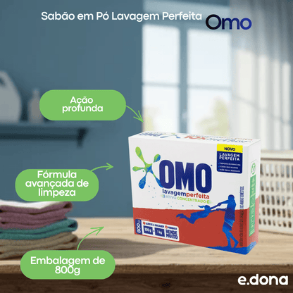 Sabão em Pó Lavagem Perfeita Omo 800g - e - dona
