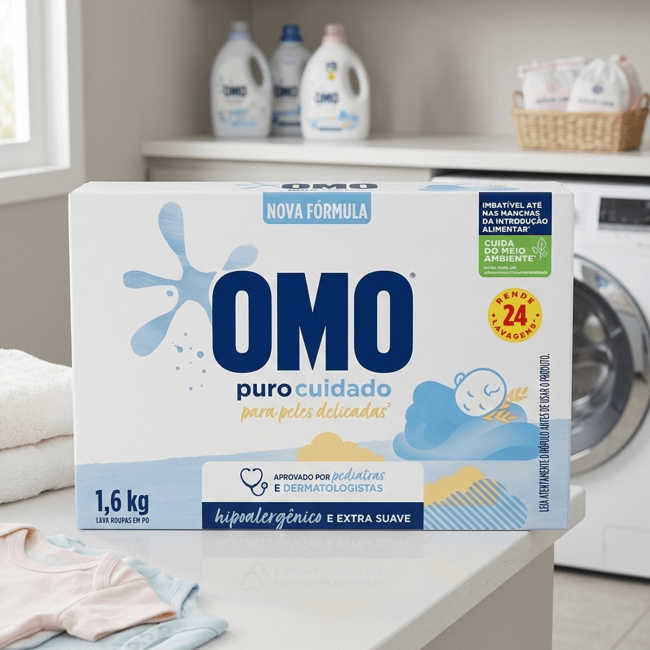 Sabão em Pó OMO Puro Cuidado 1,6kg - e - dona