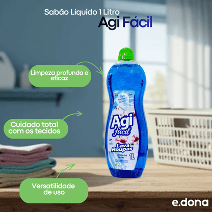 Sabão Líquido 1L Agi Fácil Cuidado Total - e - dona