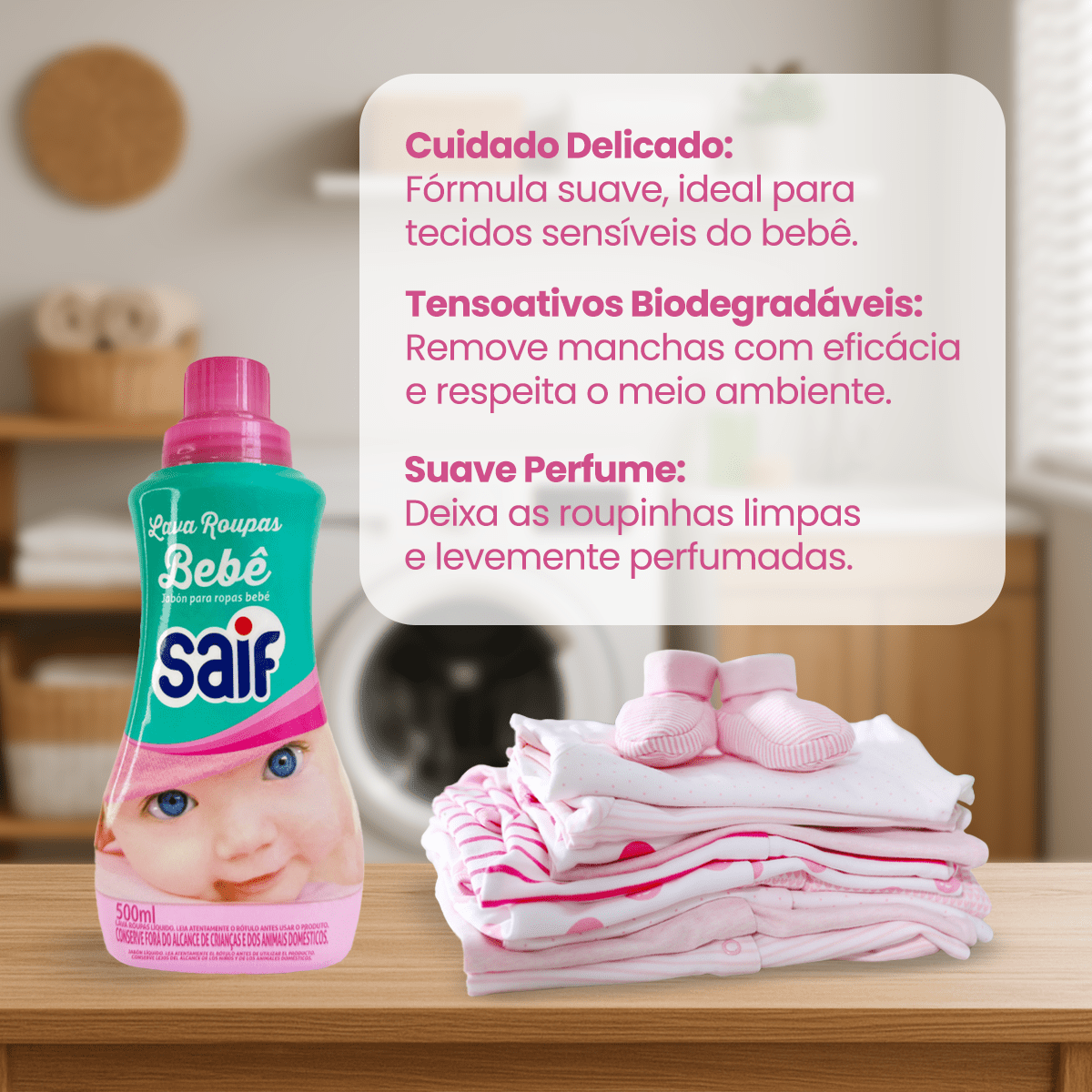 Sabão Líquido 500ml Bebê Saif - e - dona