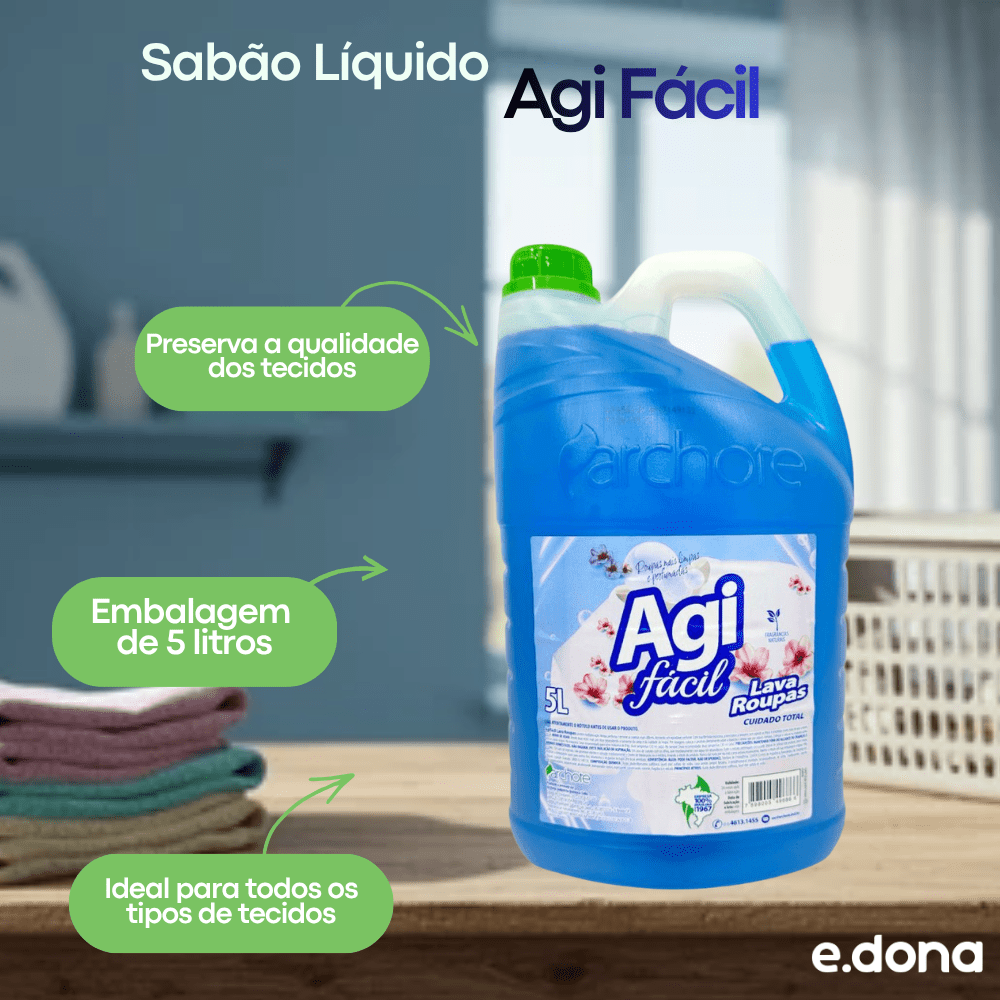 Sabão Líquido 5L Agi Fácil - e - dona