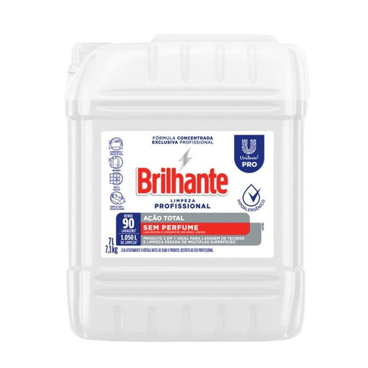 Sabão Líquido Brilhante Ação Total Sem Perfume 7 Litros - e - dona