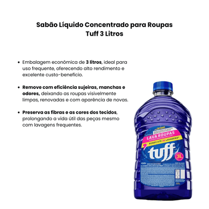 Sabão Líquido Concentrado para Roupas Tuff 3 Litros - e - dona