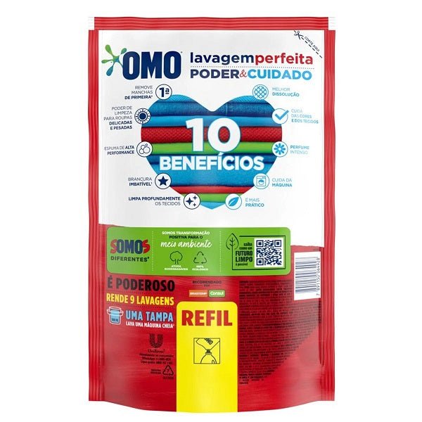 Sabão Líquido Lavagem Perfeita Omo Refil 900ml - e - dona