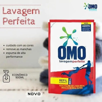 Sabão Líquido Lavagem Perfeita Omo Refil 900ml - e - dona