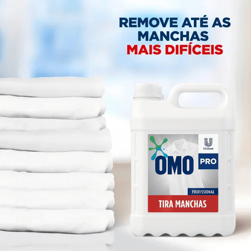 Sabão Líquido Profissional OMO Tira Manchas 5 Litros - e - dona