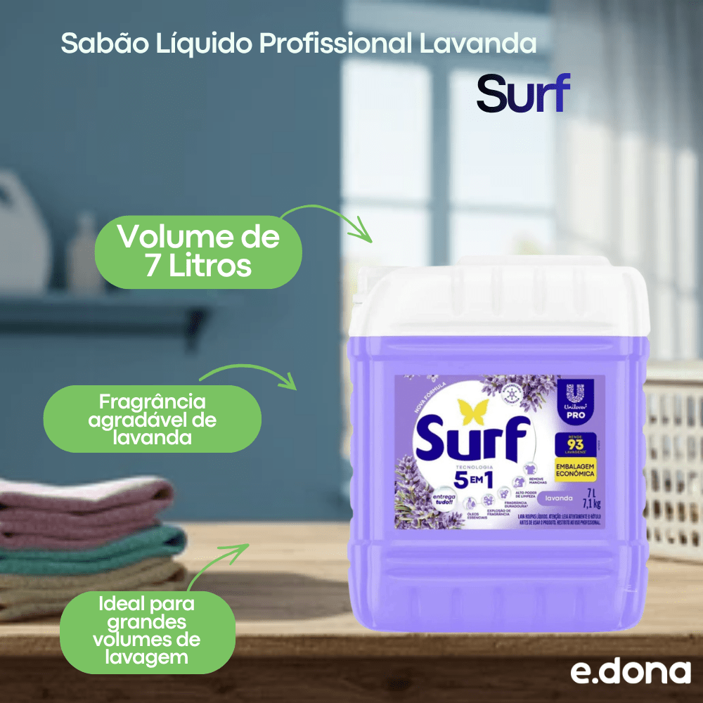 Sabão Líquido Surf Profissional Lavanda 7 Litros - e - dona