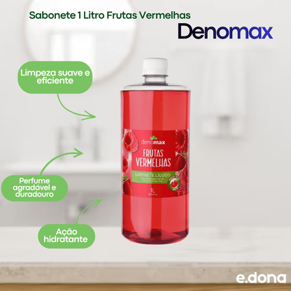 Sabonete 1 Litro Frutas Vermelhas Denomax - e - dona