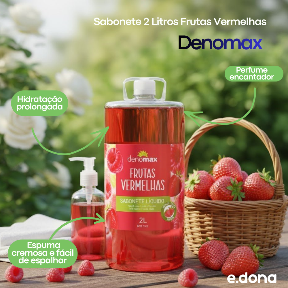 Sabonete 2 Litros Frutas Vermelhas Denomax - e - dona