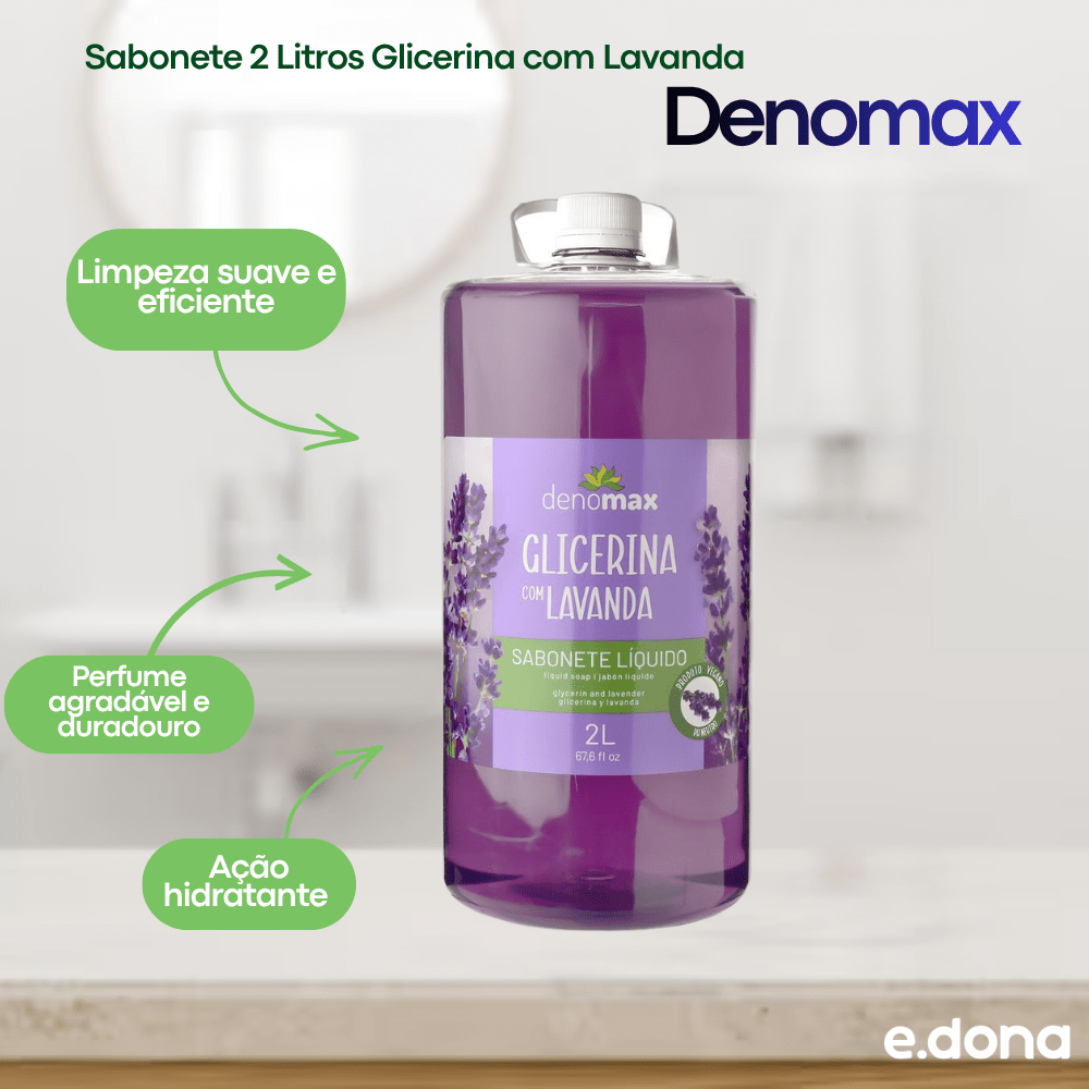 Sabonete 2 Litros Glicerina com Lavanda Denomax - e - dona