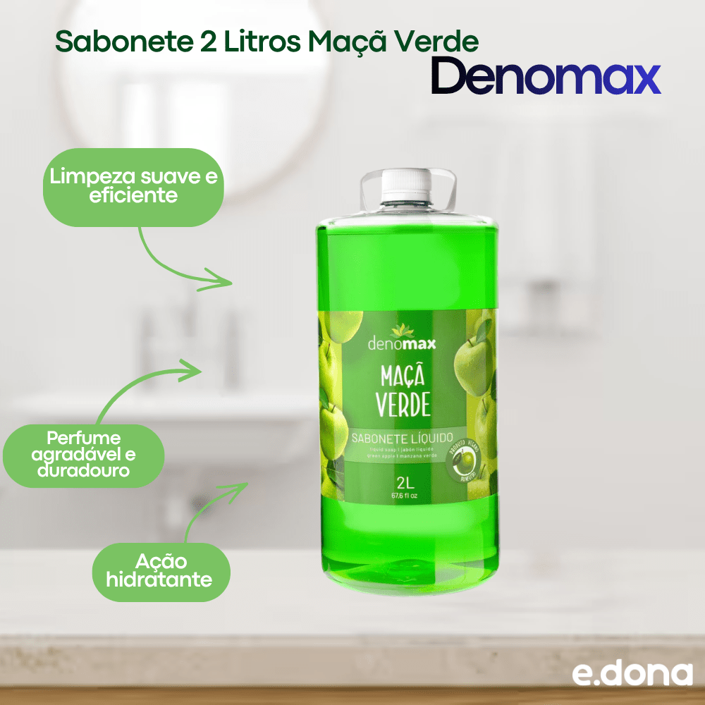 Sabonete 2 Litros Maçã Verde Denomax - e - dona