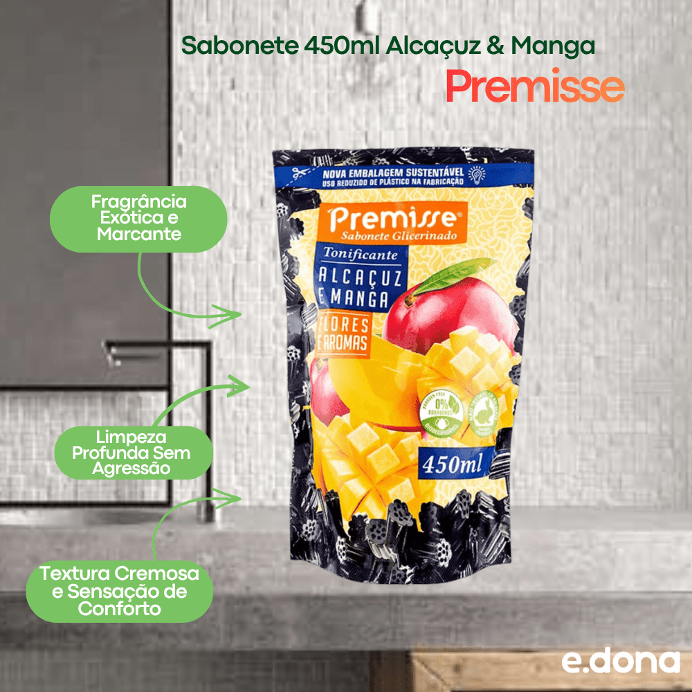 Sabonete 450ml Alcaçuz & Manga Premisse - e - dona