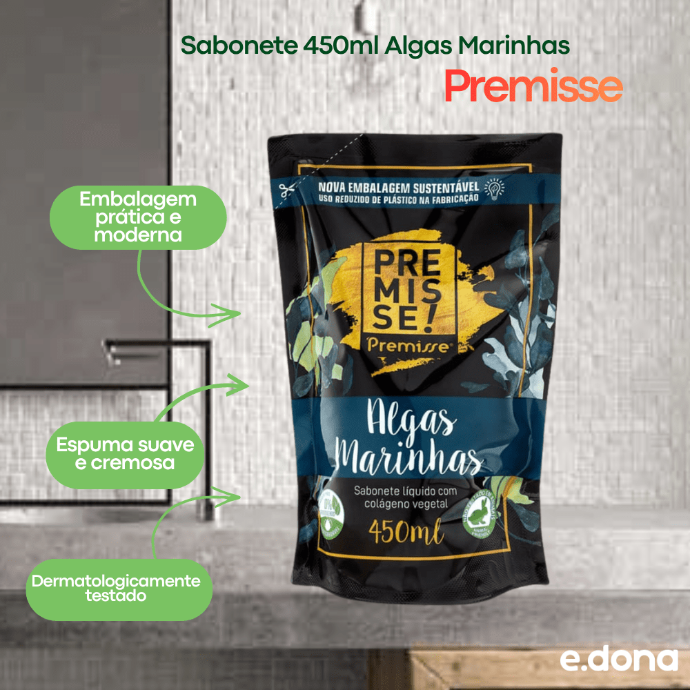 Sabonete 450ml Algas Marinhas Premisse - e - dona