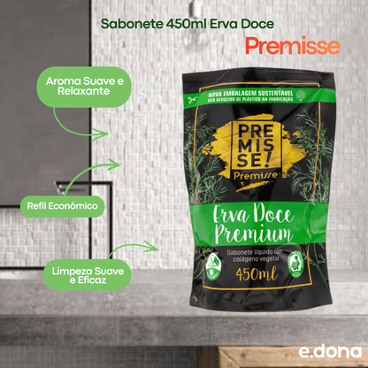 Sabonete 450ml Erva Doce Premisse Refil - e - dona