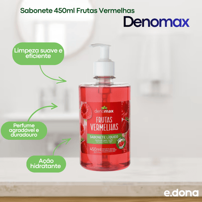 Sabonete 450ml Frutas Vermelhas Denomax - e - dona