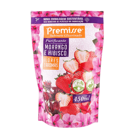 Sabonete 450ml Morango e Hibisco Premisse - e - dona