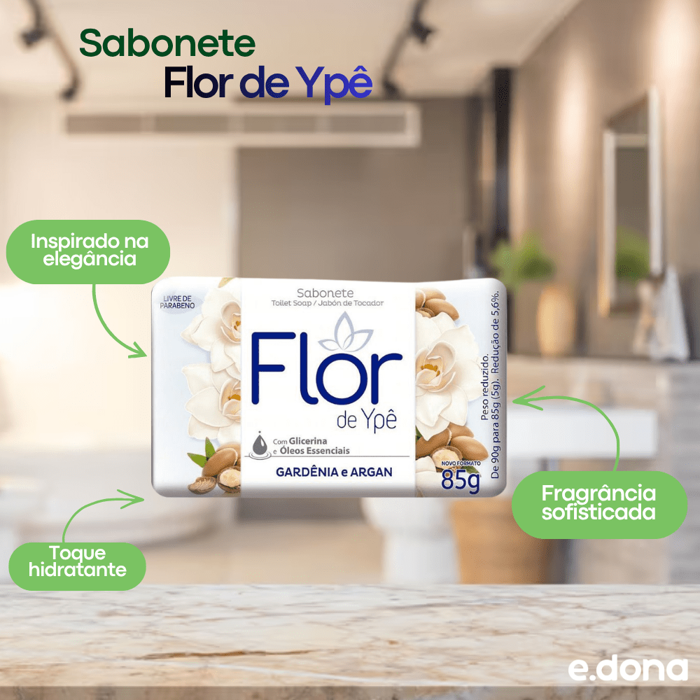 Sabonete Flor de Ypê Gardênia e Argan 85g – 1 unidade - e - dona