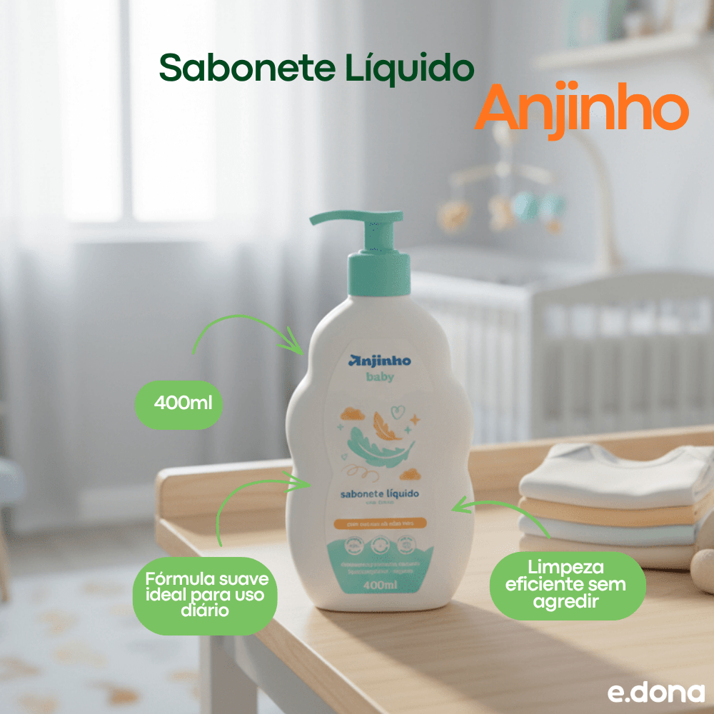 Sabonete Líquido 400ml Anjinho Baby - e - dona