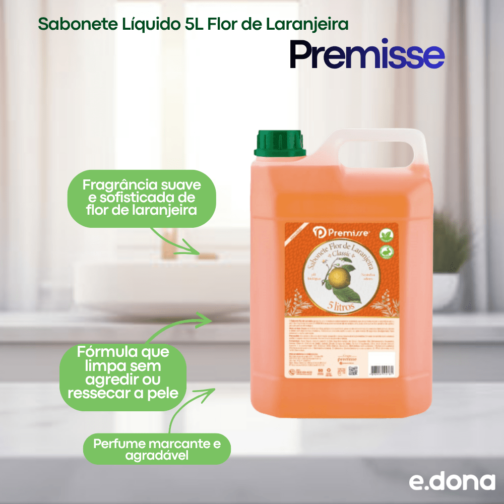 Sabonete Líquido 5 Litros Flor de Laranjeira Deoline - e - dona
