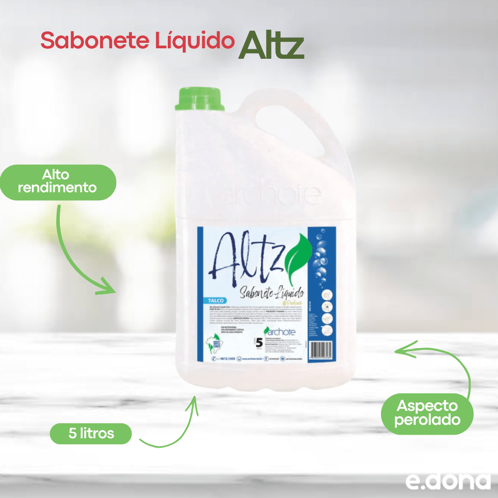 Sabonete Líquido 5 Litros Talco Perolado Altz - e - dona